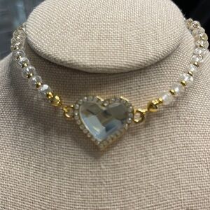Halcyon Days Gold Heart Crystal Bracelet